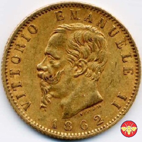 20 lire Vitt. Emanuele II Regno d'Italia 1861/78 1862 (Torino)