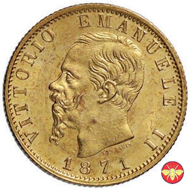 20 lire Vitt. Emanuele II Regno d'Italia 1861/78 1871 (Roma)