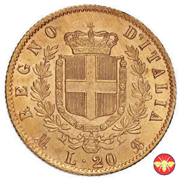 20 lire Vitt. Emanuele II Regno d'Italia 1861/78 1872 (Milano)