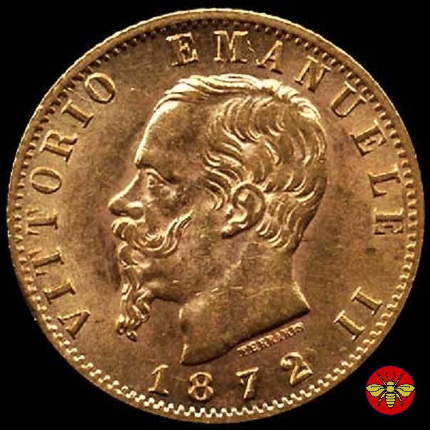 20 lire Vitt. Emanuele II Regno d'Italia 1861/78 1872 (Milano)