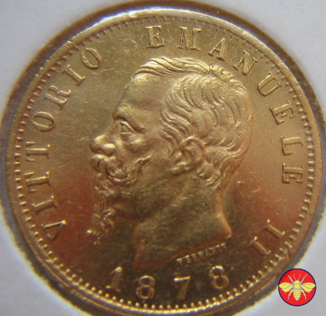 20 lire Vitt. Emanuele II Regno d'Italia 1861/78 1878 (Roma)