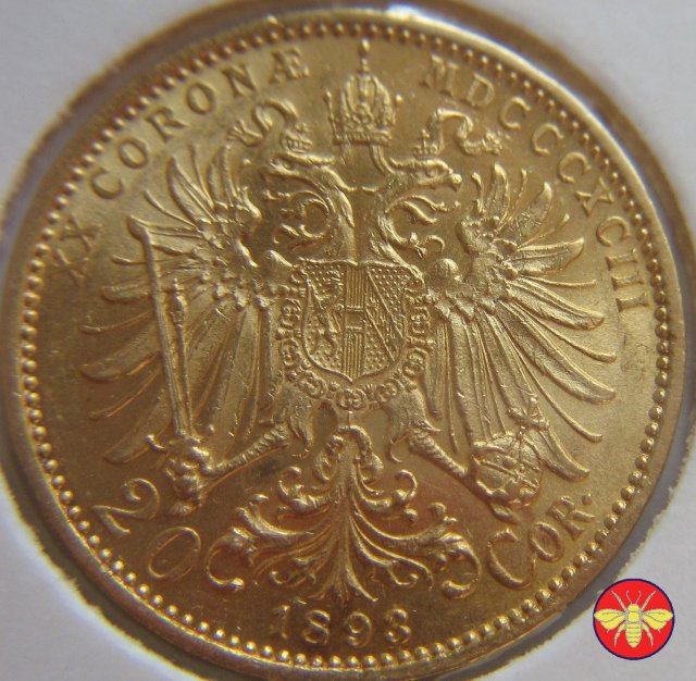 Austria 20 Corona Francesco Giuseppe 1893