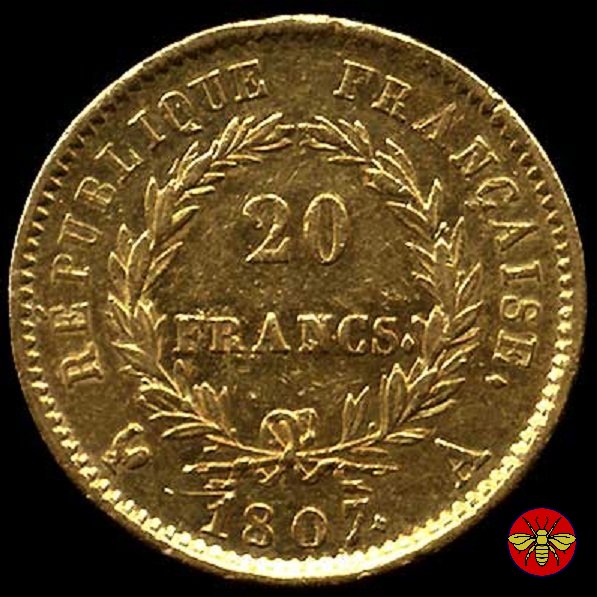 Francia 20 Franchi Napoleone I 1807 (Parigi)