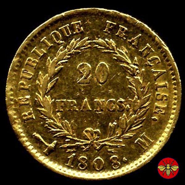 Francia 20 Franchi Napoleone I 1808 (Toulouse)