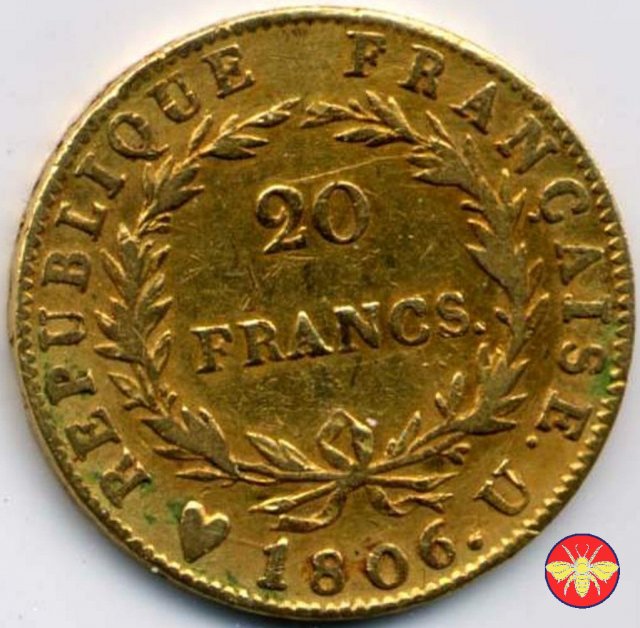 Francia Napoleone I Imperatore 20 Franchi 1806 (Torino)