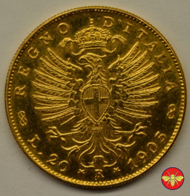 20 lire Aquila Sabauda 1905