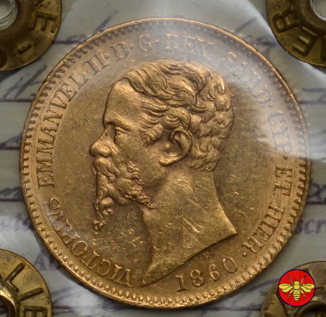 20 lire Vitt. Emanuele II Re di Sardegna 1850/1861 1860 (Genova)