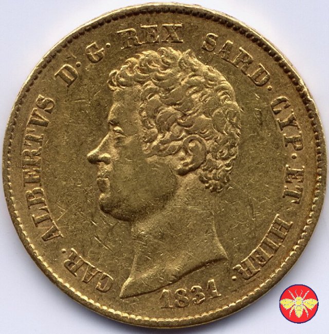 20 lire Regno di Sardegna Carlo Alberto 1831 (Torino)