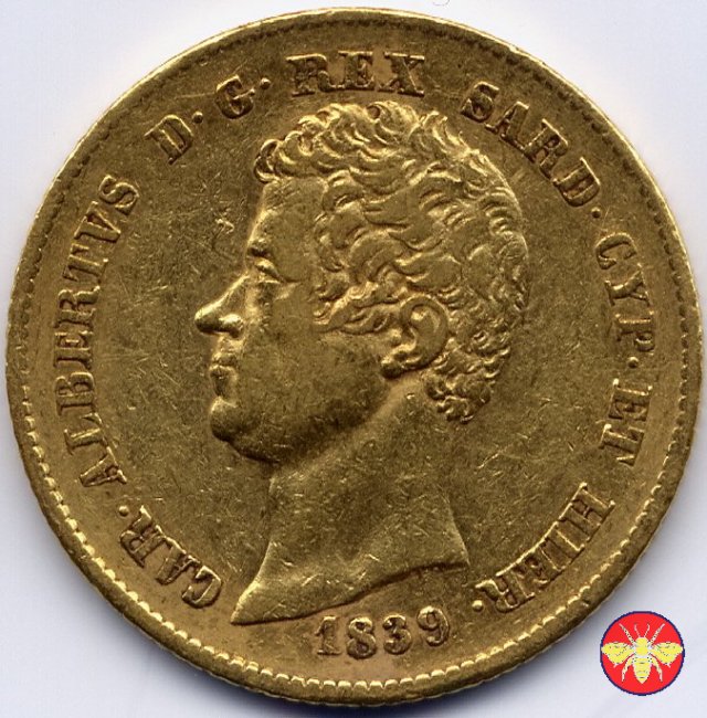 20 lire Regno di Sardegna Carlo Alberto 1839 (Torino)