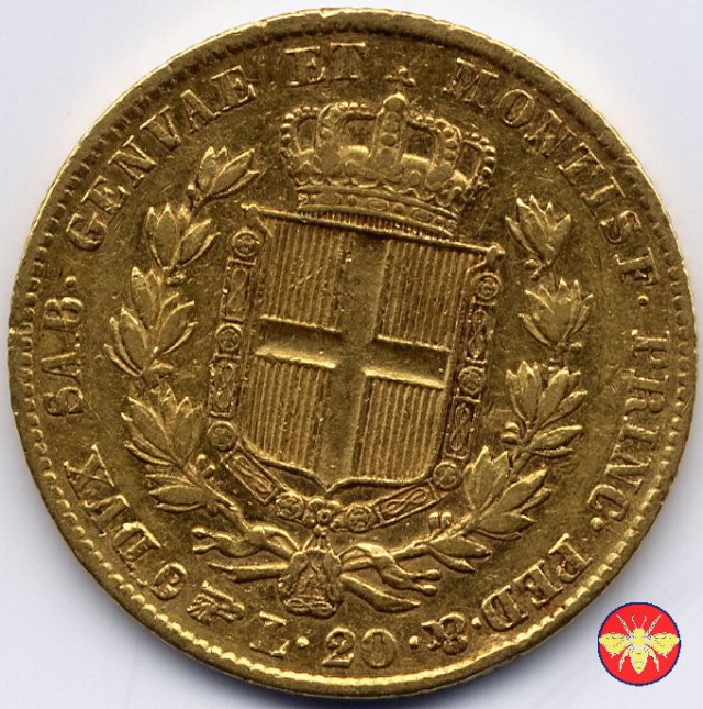 20 lire Regno di Sardegna Carlo Alberto 1839 (Torino)