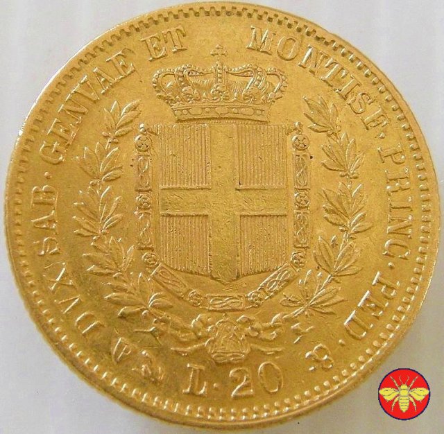 20 lire Vitt. Emanuele II Re di Sardegna 1850/1861 1859 (Genova)