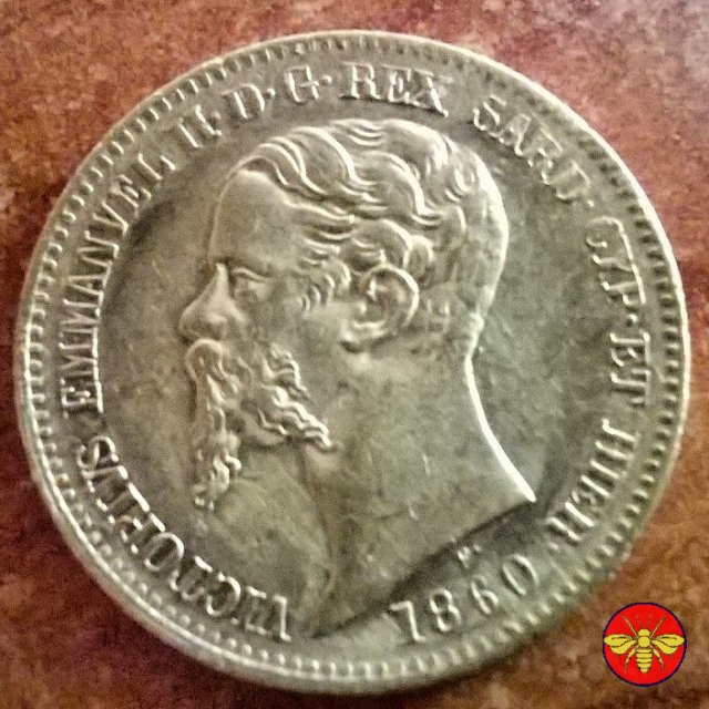 20 lire Vitt. Emanuele II Re di Sardegna 1850/1861 1860 (Genova)