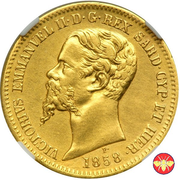20 lire Vitt. Emanuele II Re di Sardegna 1850/1861 1858 (Torino)